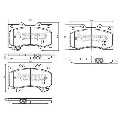 N3601109 NIPPARTS колодки тормозные nissan patrol iii (y62) 10- передн.