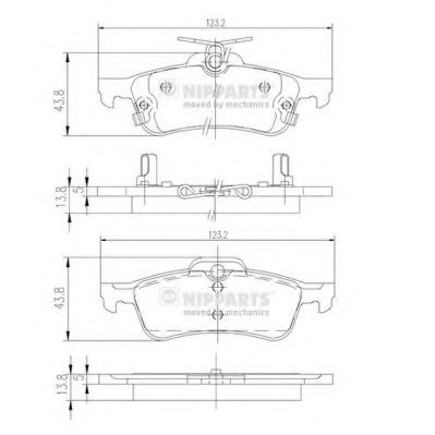 N3612036 NIPPARTS Колодки торм. TOYOTA YARIS 1.1.3 6- зад.