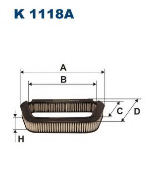 K1118A FILTRON Фильтр салона VAG A8(4E) 02- угольный