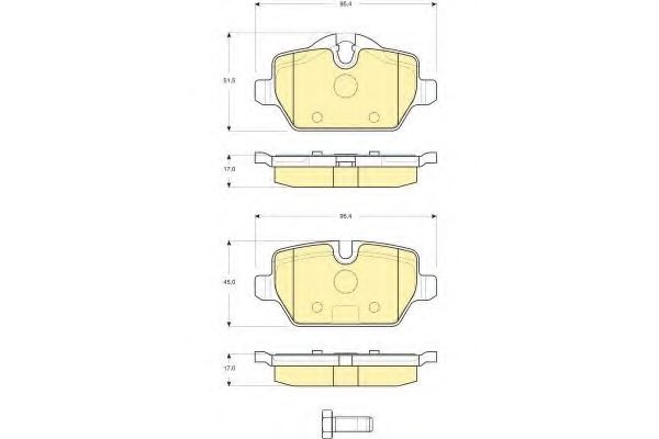 6116121 GIRLING колодки тормозные зад. bmw e90e87 1,6-2,0l 04 34216767145