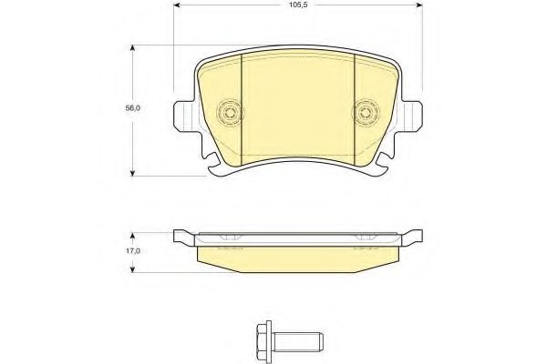 6116221 GIRLING Колодки тормозные VOLKSWAGEN TOURAN 3>CADDYG5G6 задние