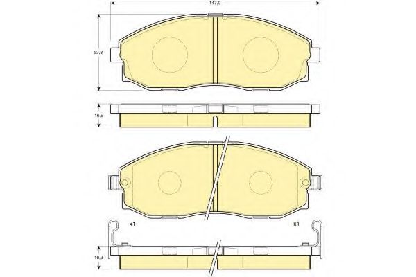 6132019 GIRLING Колодки тормозные HYUNDAI H-1STAREX 2.4-2.5D 97- передние