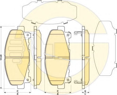 6134779 GIRLING Колодки тормозные HONDA ACCORD 2.2.4 АКПП 8- передние