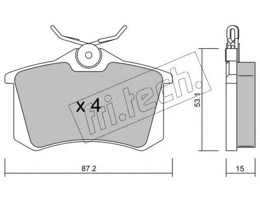 1020 FRI.TECH. Колодки тормозные дисковые задние Audi 80 86-, 100 82-, VW