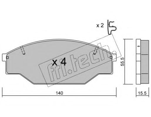 2360 FRI.TECH. Колодки тормозные дисковые передние TOYOTA CAMRY 2.5 V6 88-9