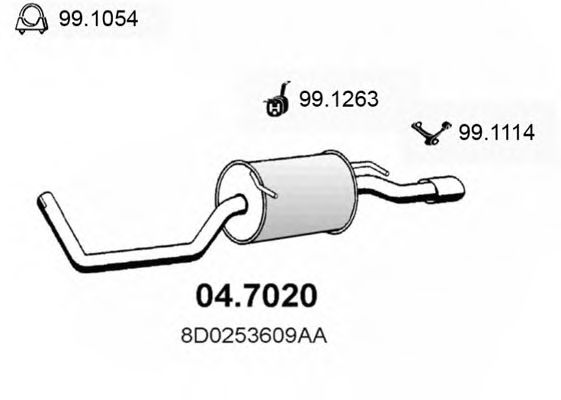 047020 ASSO Задн. часть глушителя