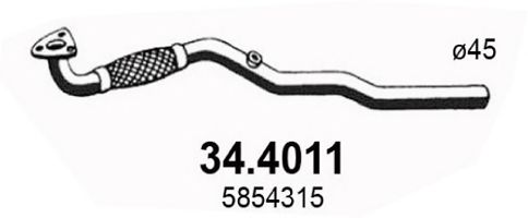 344011 ASSO Труба выхлопного газа