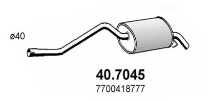 407045 ASSO Задн.часть глушителя