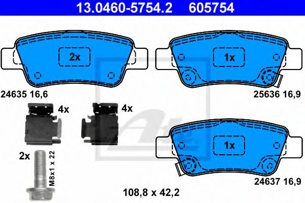 13046057542 ATE Колодки тормозные HONDA CR-V 07- задн.