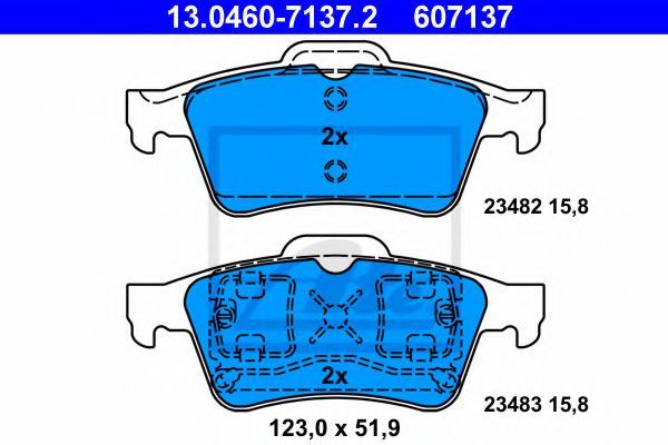 13046071372 ATE Колодки тормозные FORD/DA/NISSAN TRANSIT/3/PRIMERA 98- задн.