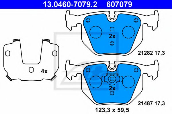 13046070792 ATE Колодки тормозные BMW/LR 3(E46)/X3(E83)/X5(E53)/RANGE ROVER -12 задн.