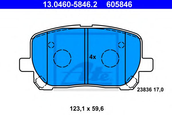 13046058462 ATE Колодки пер.TOYOTA AVENSIS 7 >13