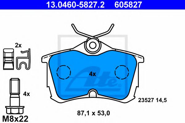 13046058272 ATE Колодки тормозные HONDA ACCORD -08 задн.
