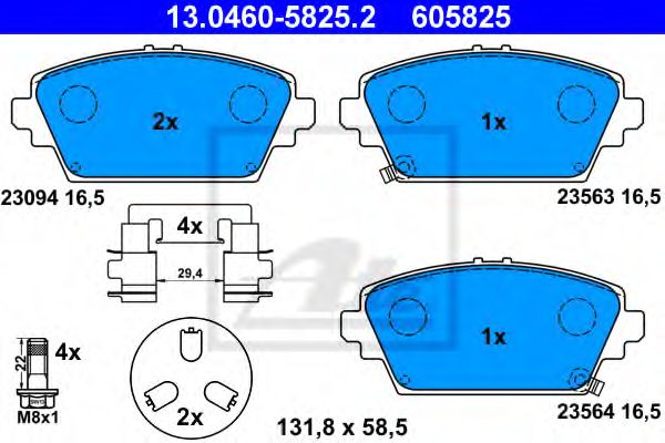 13046058252 ATE Колодки пер. NISSAN PRIMERA P12,ALMERA TINO