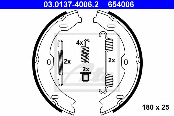 03013740062 ATE Колодки ручника mb w221 05- gt,