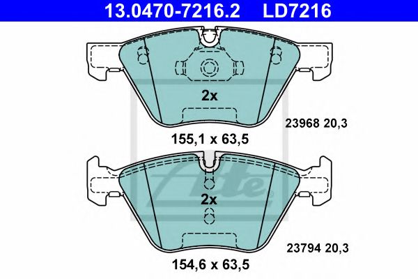 13047072162 ATE колодки торм bmw 1 e81e87e82e88 3 e90e91e92e93 x1z4 e89 f 0409>