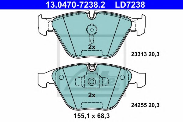 13047072382 ATE колодки пер ceramic bmw e90-93 05-&gt,