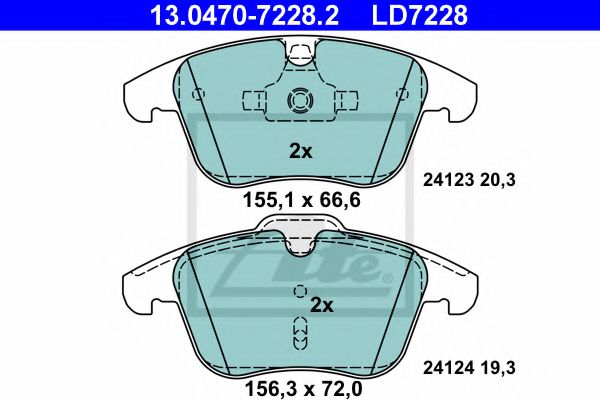 13047072282 ATE Колодки пер ceramic ford galaxymondeo iv
