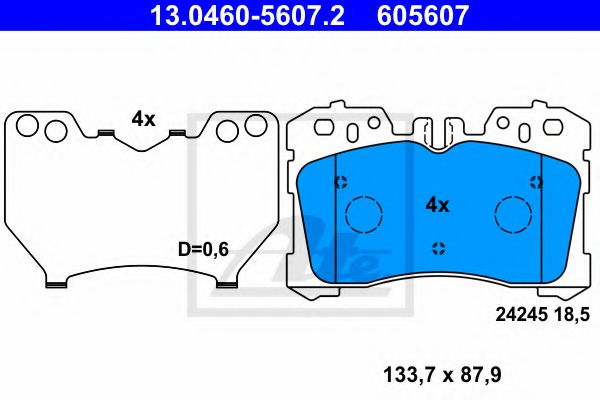 13046056072 ATE Колодки тормозные LEXUS LS 06- перед.