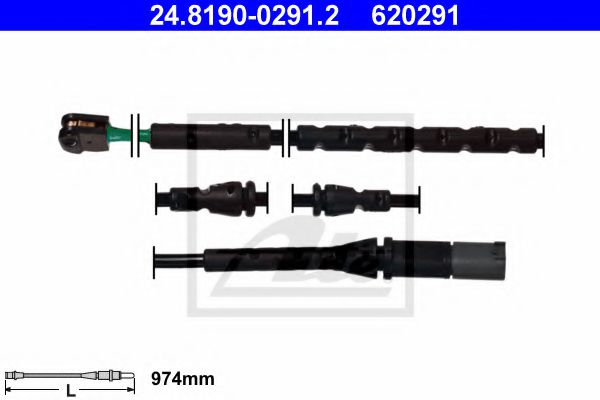24819002912 ATE Датчик износа торм. колодок BMW X5(E70)/X6(E71) 08- передн.(необх.1шт.) 4.8-5.0, M