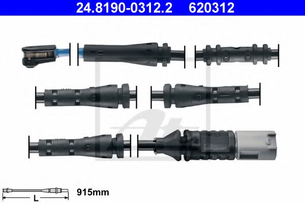 24819003122 ATE ДАТЧИК ИЗНОСА ЗАД.КОЛОДОК BMW F10, F07, F01 1087ММ