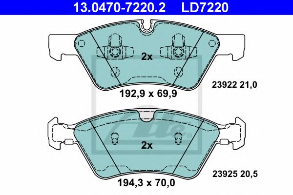 13047072202 ATE Колодки Mercedes GL/M W251/164  2005=> (CERAMIC)