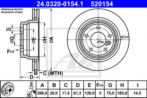 24032001541 ATE тормозной диск зад bmw e39 power disk