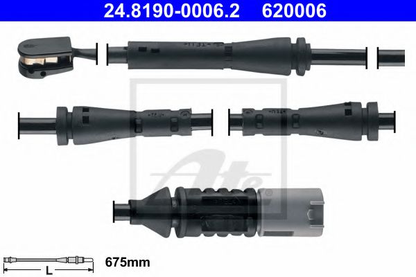 24819000062 ATE Датчик износа торм. колодок BMW F20/F21/F30/F34/31/F32 10- передн.