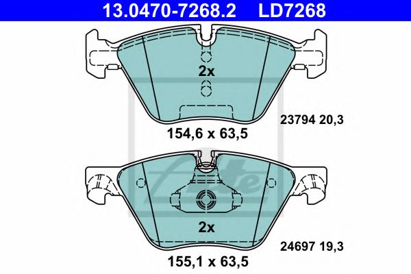 13047072682 ATE 13.0470-7268.2_колодки дисковые передние bmw f10f11 2.0i2.3i2.0d 10>
