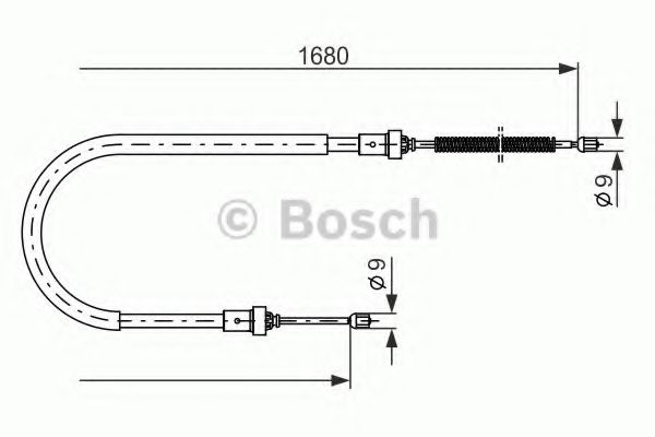 1987477955 BOSCH Трос ручного тормоза RENAULT LOGAN