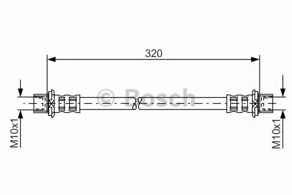 1987481181 BOSCH Тормозной шланг задний внутр 320.0мм