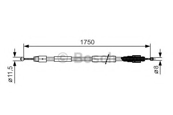1987482018 BOSCH Трос ручного тормоза PORSCHE/VW CAYENNE/TOUAREG 02-