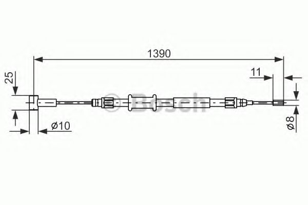 1987482213 BOSCH Трос ручного тормоза PSA/FIAT JUMPER/BOXER/DUCATO 06-