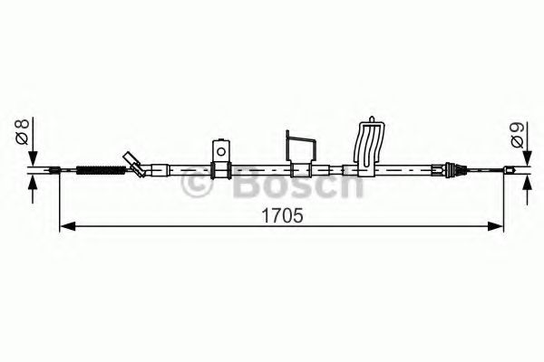 1987482339 BOSCH Трос ручного тормоза NISSAN QASHQAI 11- прав.