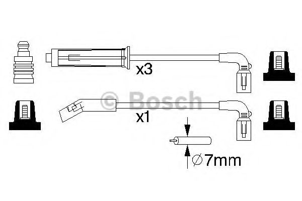 0986356980 BOSCH Провода в.в. CHEVROLET AVEO/LANOS 1.4/1.6 SOHC