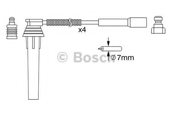 0986357052 BOSCH Комплект высоковольтных проводов  SOBOL
