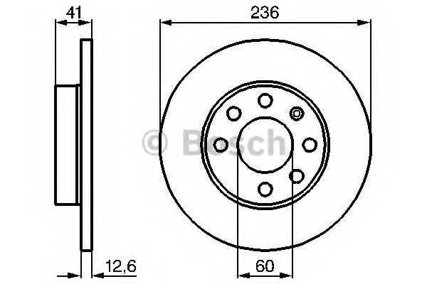 0986478081 BOSCH Диск торм.пер.ASTRA FCORSA B (DF168)
