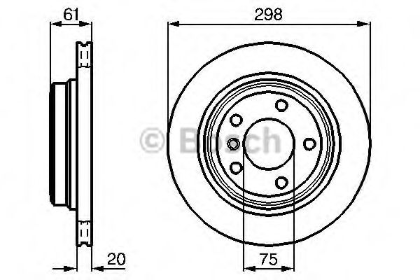 0986478426 BOSCH Диск тормозной задний 