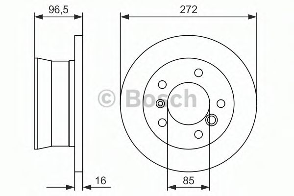 0986478433 BOSCH Диск торм.зад.VW LTSPRINTER (DF7299)