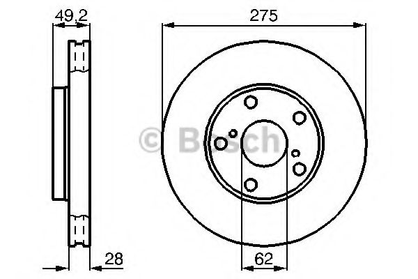 0986478632 BOSCH диск торм. пер. toyota camry 2.23.0 v6 91>