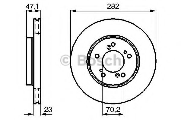 0986478667 BOSCH Диск тормозной HONDA CR-V -02 перед.вент.