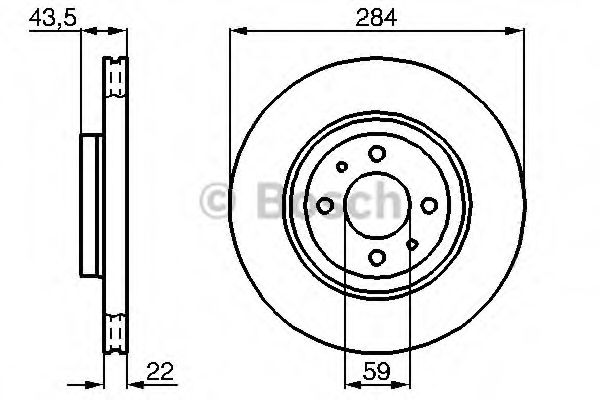 0986478810 BOSCH Диск тормозной FIAT DOBLO 01- перед.вент.