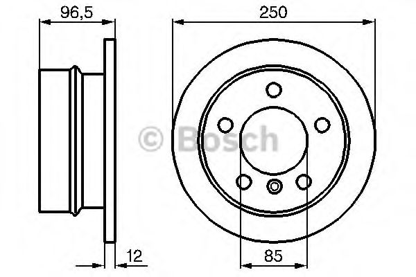 0986478863 BOSCH диск торм. зад. mb sprinter, vw lt 95>