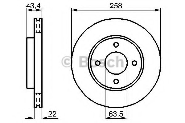 0986478892 BOSCH Диск тормозной передний