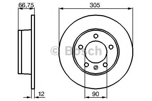 0986478970 BOSCH Диск тормозной OPEL/RENAULT MOVANO/MASTER 98- задн.