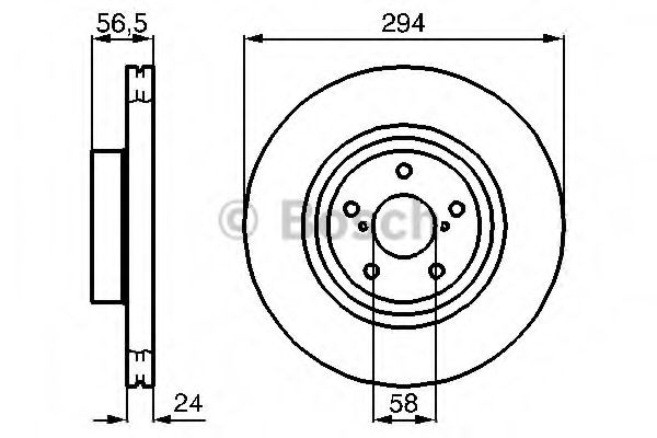 0986478977 BOSCH Диск тормозной SUBARU FORESTER/IMPREZA/LEGACY 02- перед.вент.