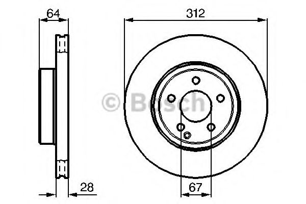 0986479040 BOSCH Диск тормозной MB W211 -08 3.2-5.0 перед.D=312(в уп. 1 шт)