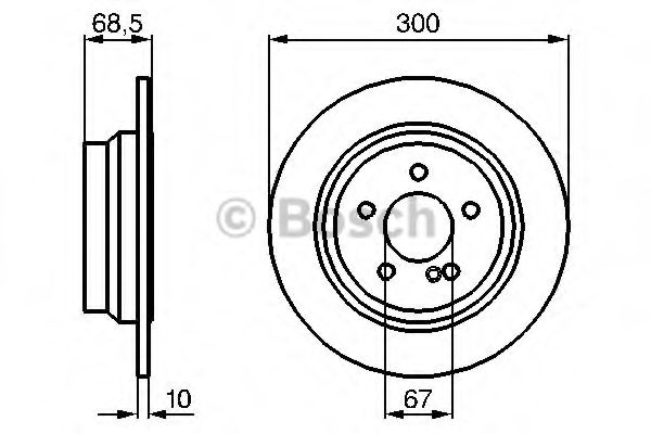 0986479041 BOSCH Диск тормозной MB W211 02- задн.