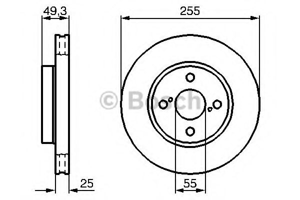 0986479085 BOSCH Диск тормозной передний Corolla E120