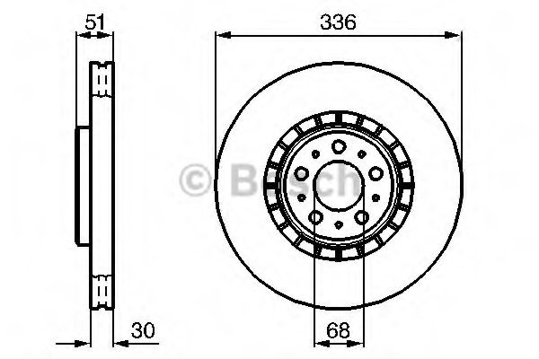 0986479202 BOSCH Диск тормозной пер 17` 336мм